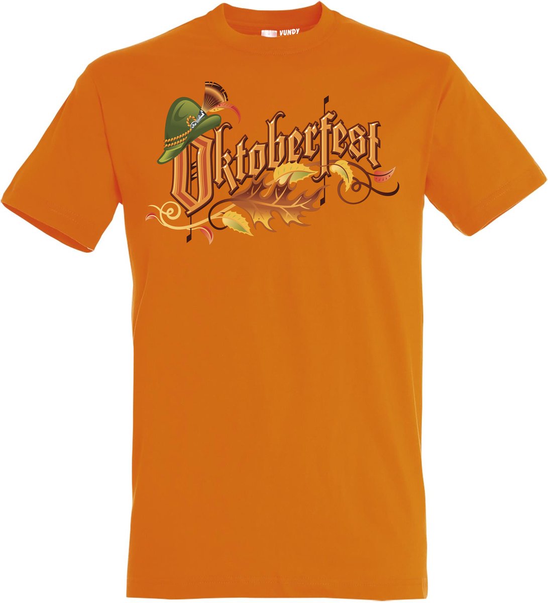 T-shirt Oktoberfest hoed | Oktoberfest dames heren | Tiroler outfit | Oranje | maat 5XL